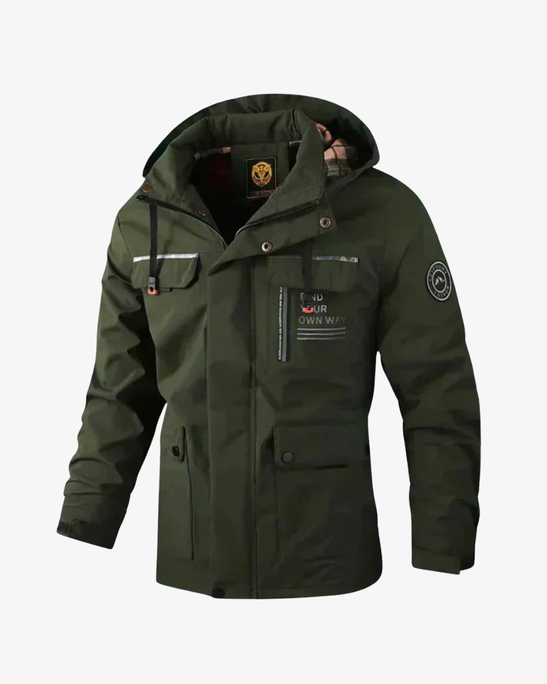 Men's Hooded Jacket with Multiple Pockets