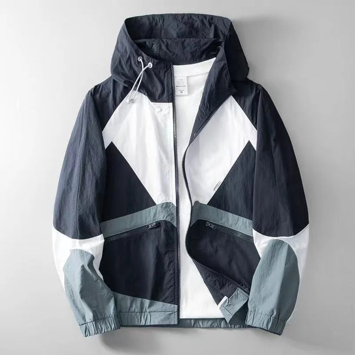 Men's water-repellent nylon hooded jacket