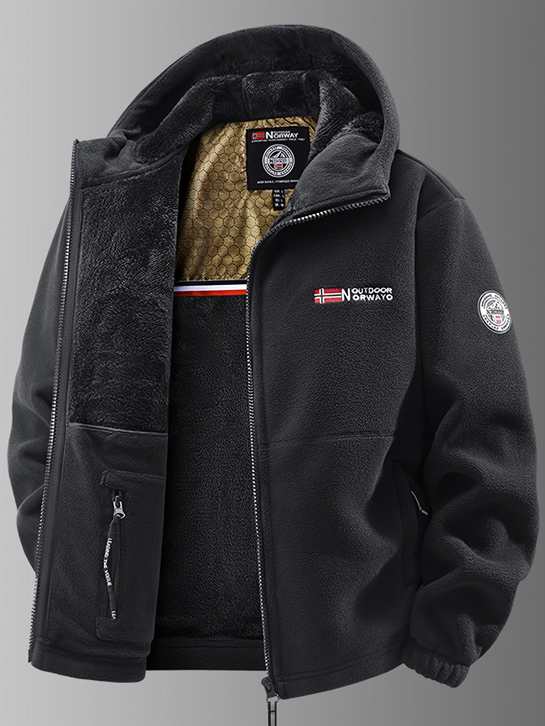 Men's Hooded Zip-Up Lined Jacket