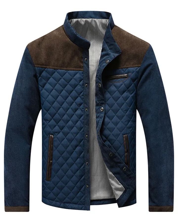 Men's Quilted Jacket with High Collar - Elena Harper