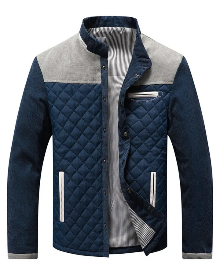 Men's Quilted Jacket with High Collar - Elena Harper