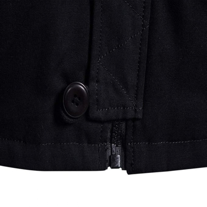 Men's Hooded Zip-Up Lined Canvas Jacket