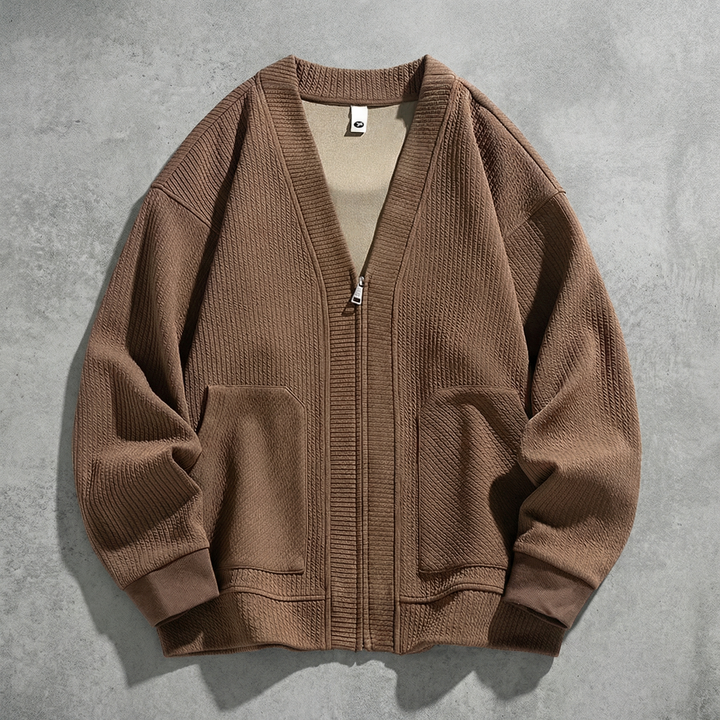 Men's Zip-Up Shawl Collar Jacket