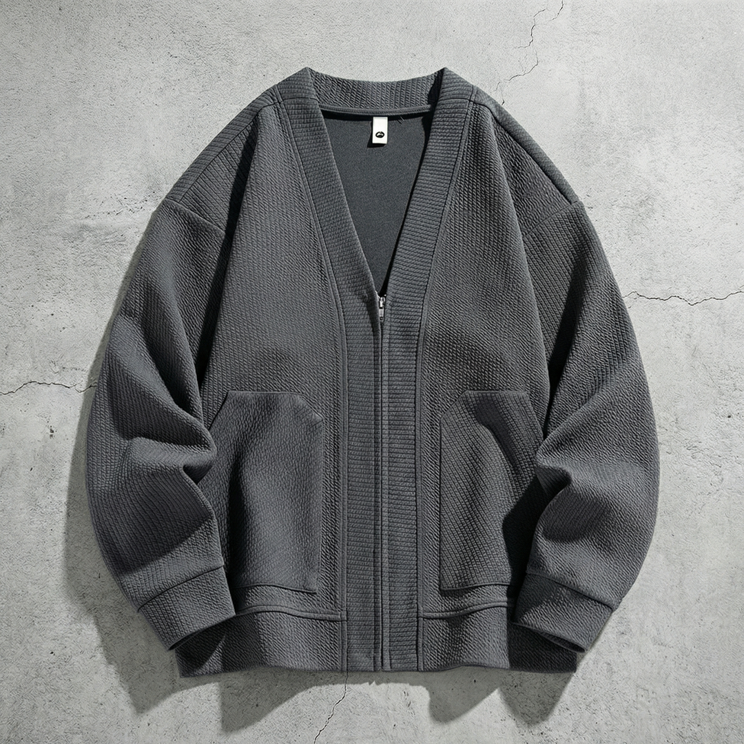 Men's Zip-Up Shawl Collar Jacket