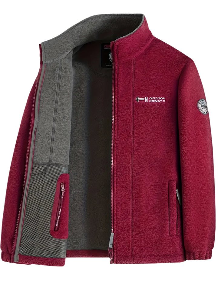 Lightweight and Warm Men's Fleece Jacket with High Collar