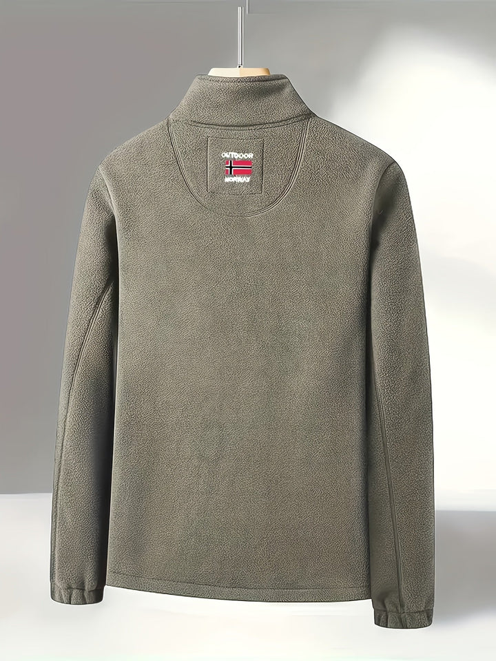 Lightweight and Warm Men's Fleece Jacket with High Collar