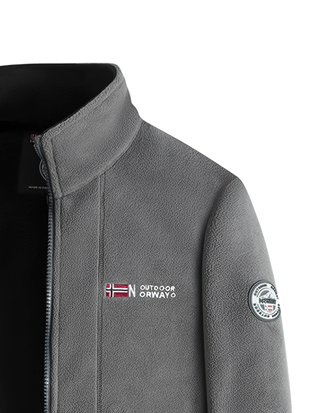 Lightweight and Warm Men's Fleece Jacket with High Collar