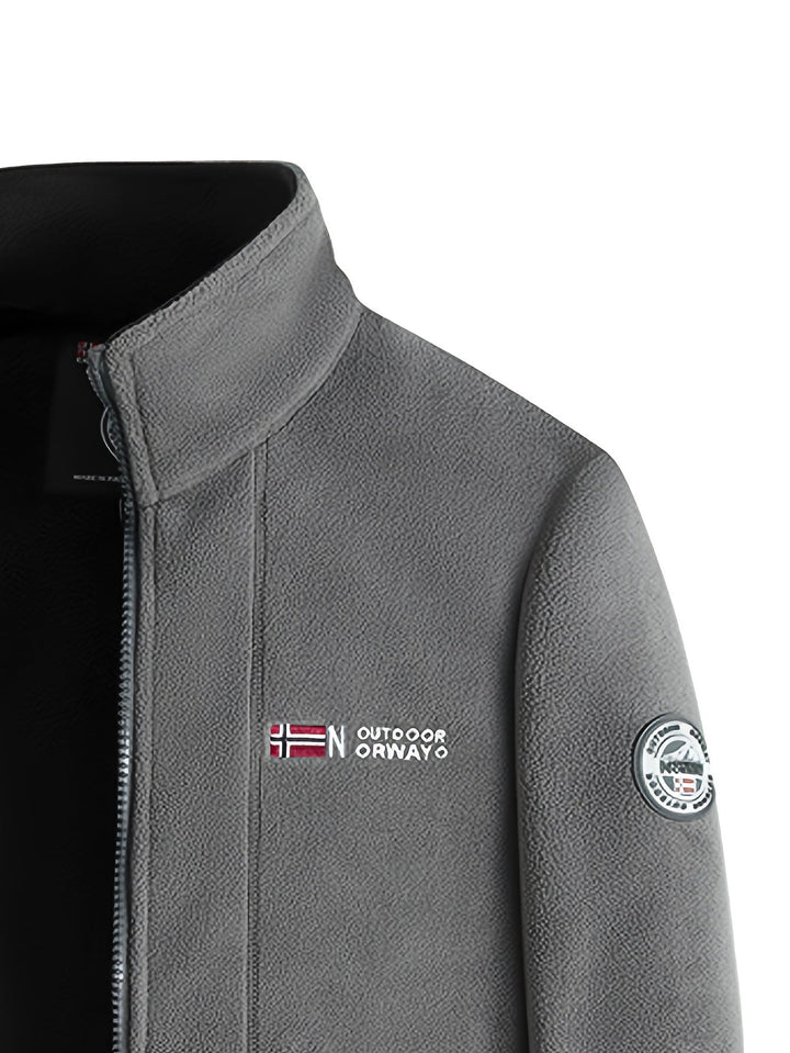 Lightweight and Warm Men's Fleece Jacket with High Collar