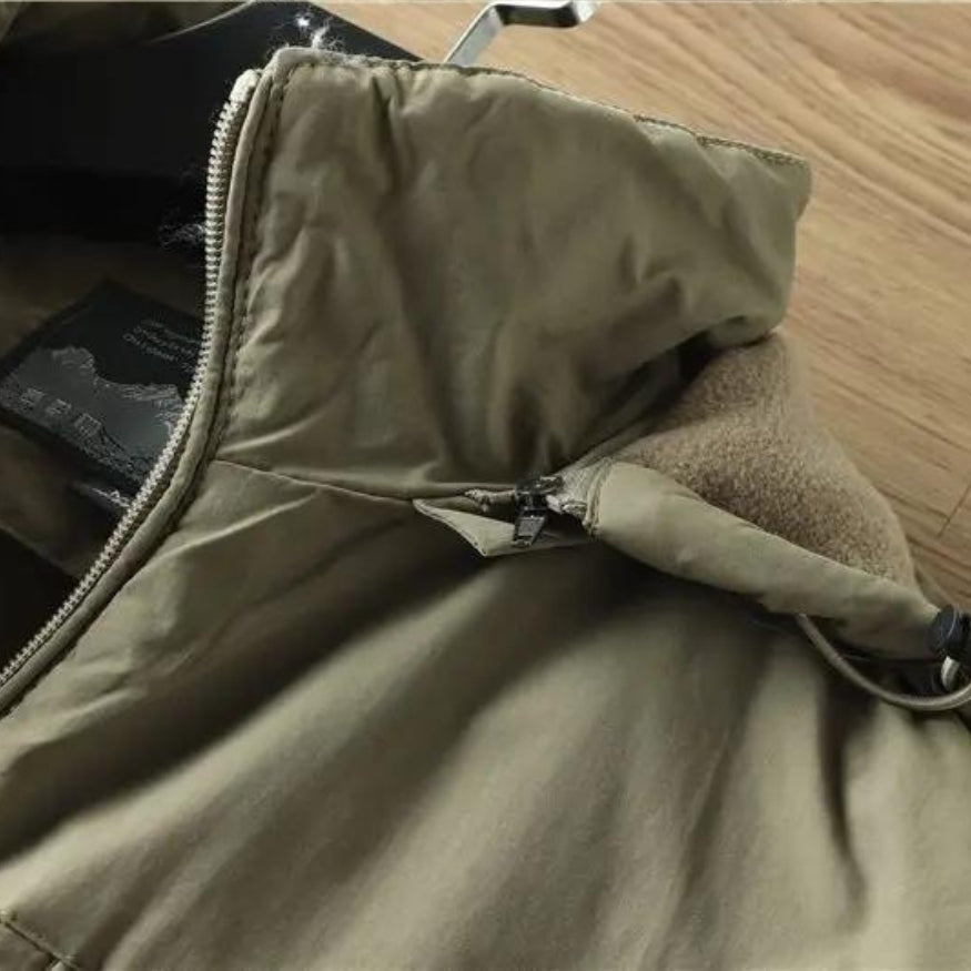 Men's Thermal Hooded Jacket with Fleece Lining for Winter