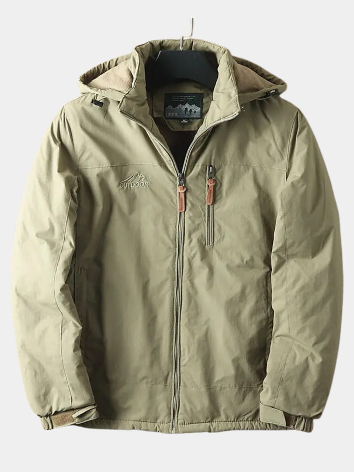 Men's Thermal Hooded Jacket with Fleece Lining for Winter