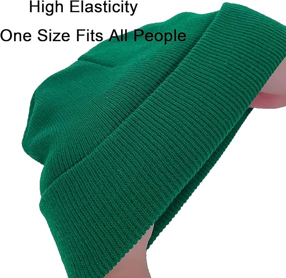 Knit Cuffed Beanie with Fold-Up Brim for Winter