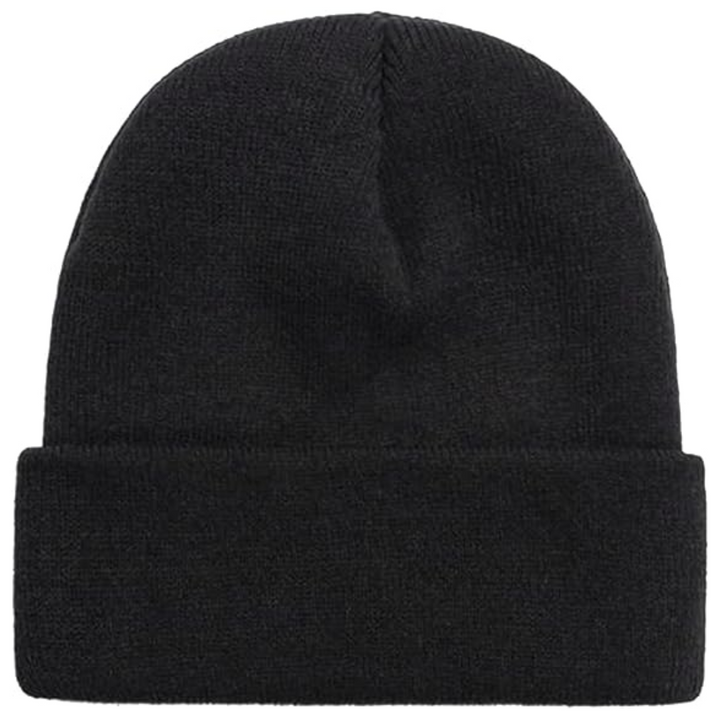 Knit Cuffed Beanie with Fold-Up Brim for Winter