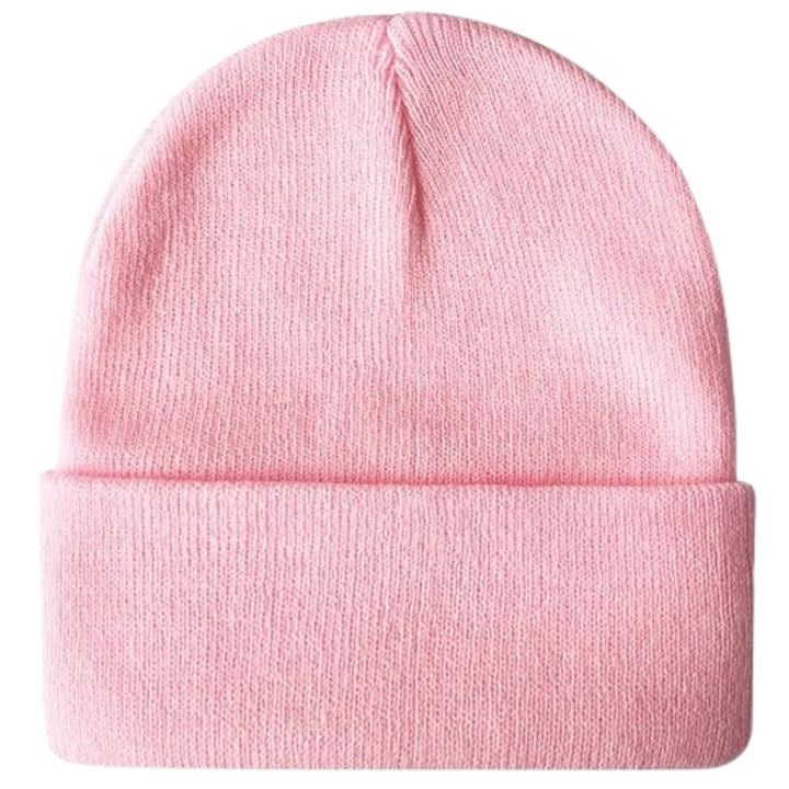 Knit Cuffed Beanie with Fold-Up Brim for Winter