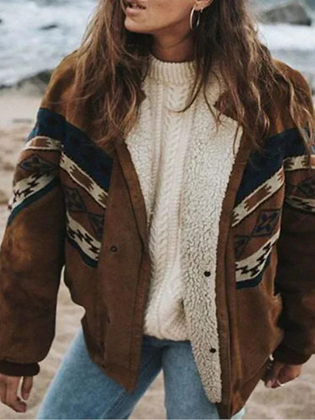 Warm Retro Plush Winter Coat, view 2 - Elena Harper