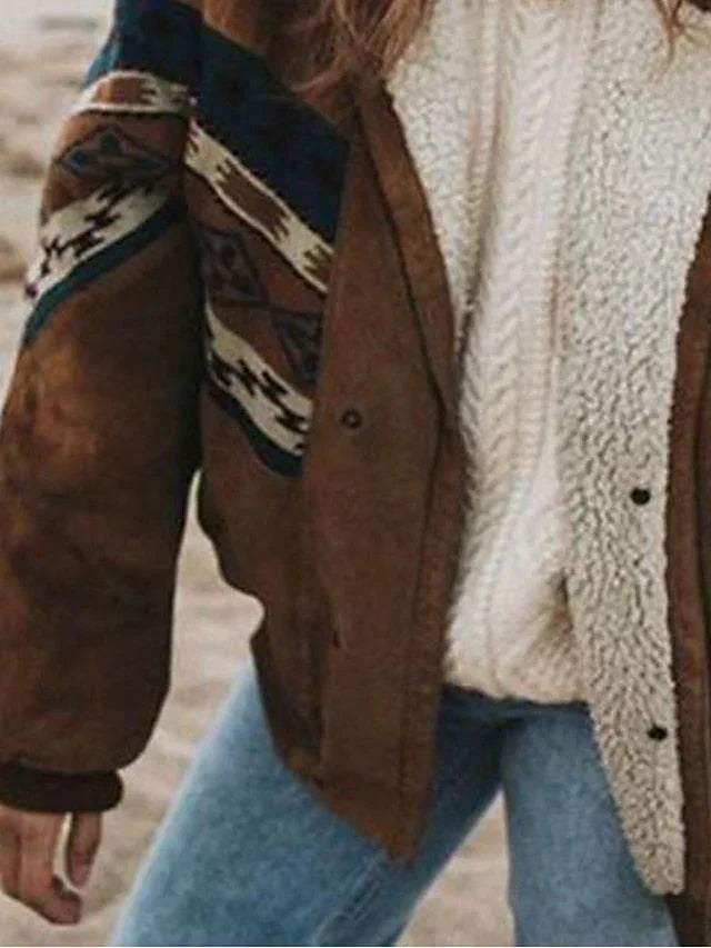 Warm Retro Plush Winter Coat, view 3 - Elena Harper