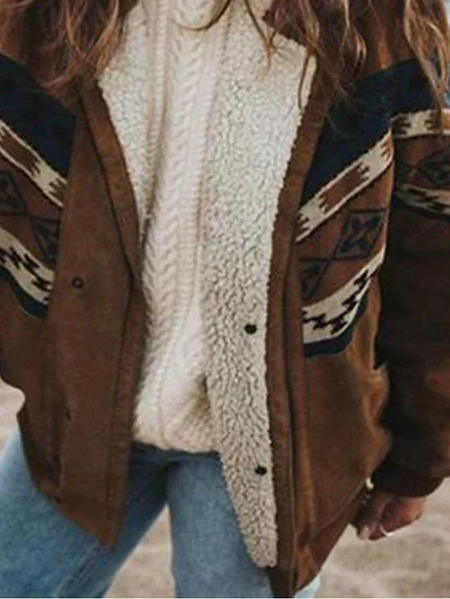 Warm Retro Plush Winter Coat, view 4 - Elena Harper