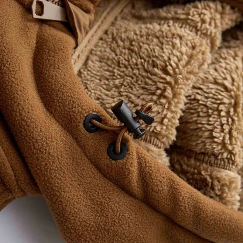 Premium Fleece Winter Jacket for Men – Hood and Zippered Pockets