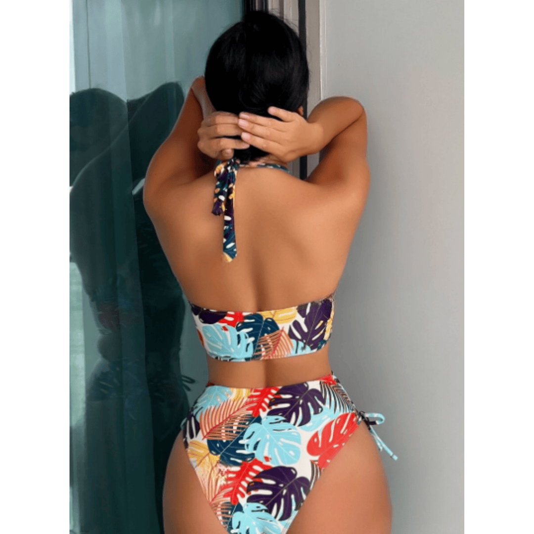 Exotic™ Oasis Bikini Set by Emma & Rose Manhattan featuring a vibrant, wave-inspired design on a stylish swimwear piece.