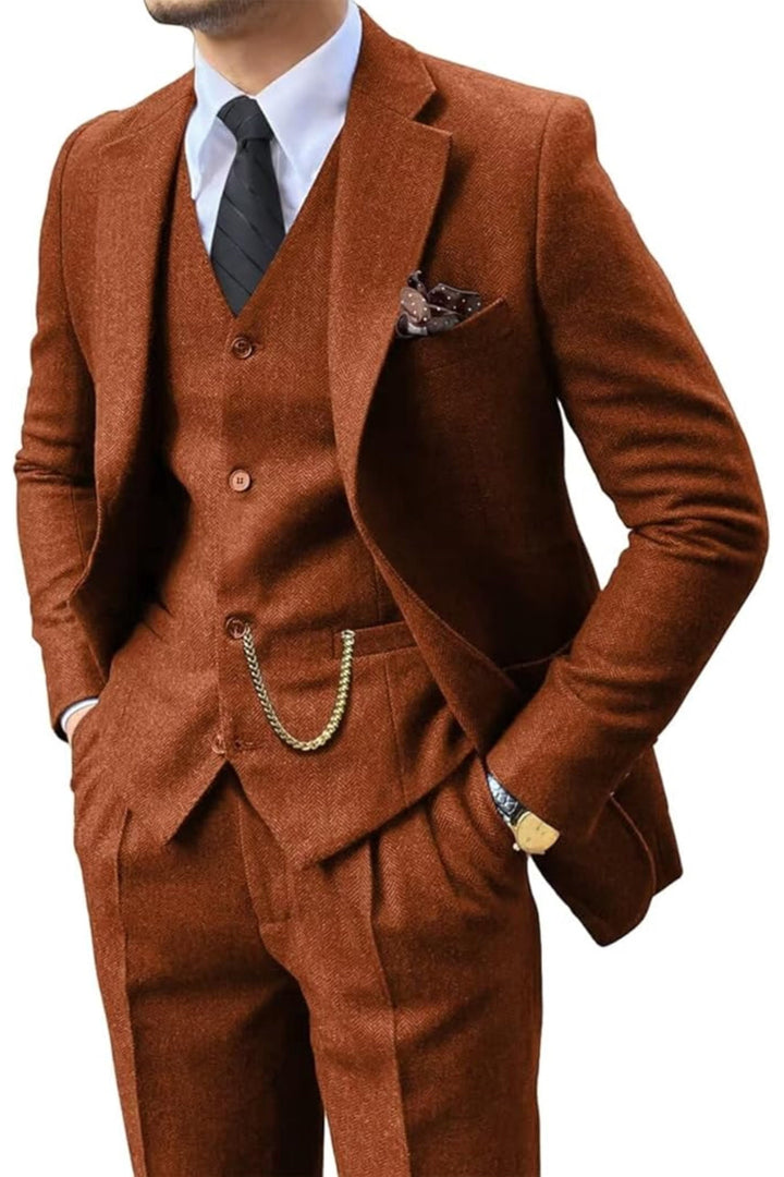 LAURENT MONACO | HERRINGBONE SUIT FOR MEN