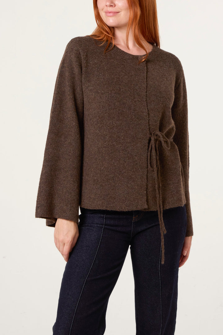 Ladies Cardigan with Side Tie – Soft Knitted Cardigan