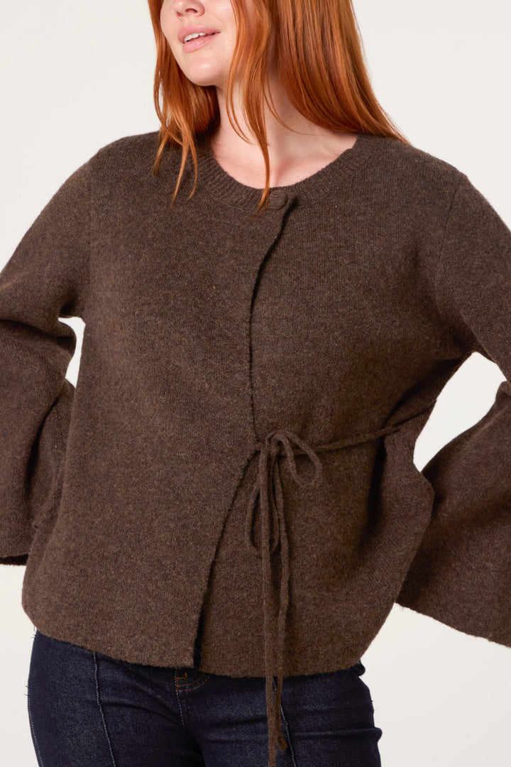 Ladies Cardigan with Side Tie – Soft Knitted Cardigan