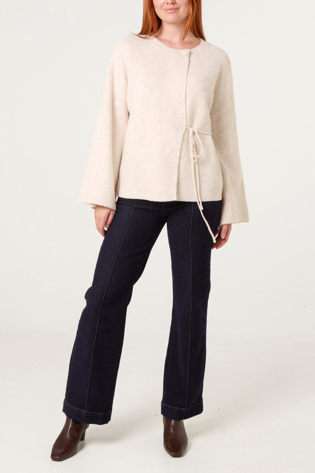 Ladies Cardigan with Side Tie – Soft Knitted Cardigan