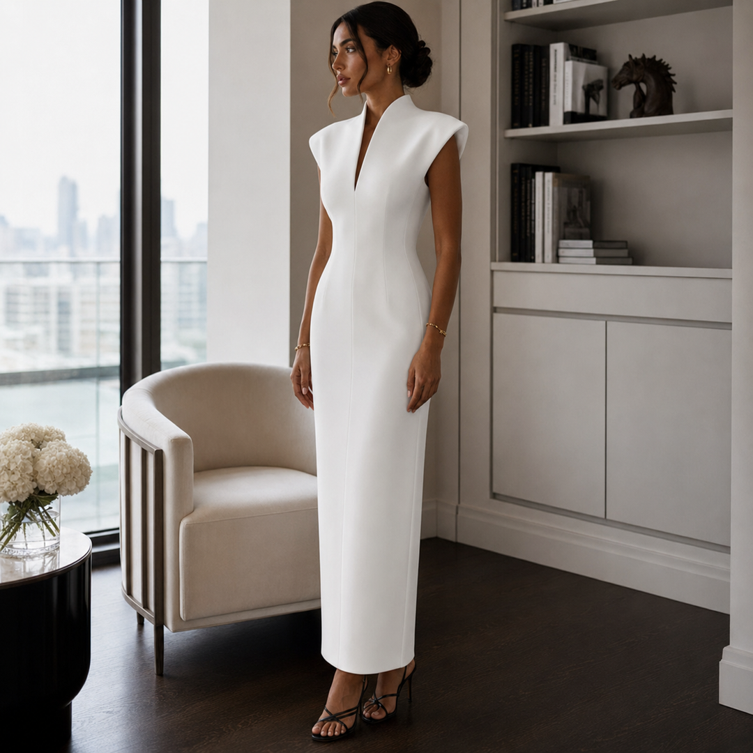 Women's Tailored Maxi Dress – Sleeveless, Suitable for Summer and Casual Use