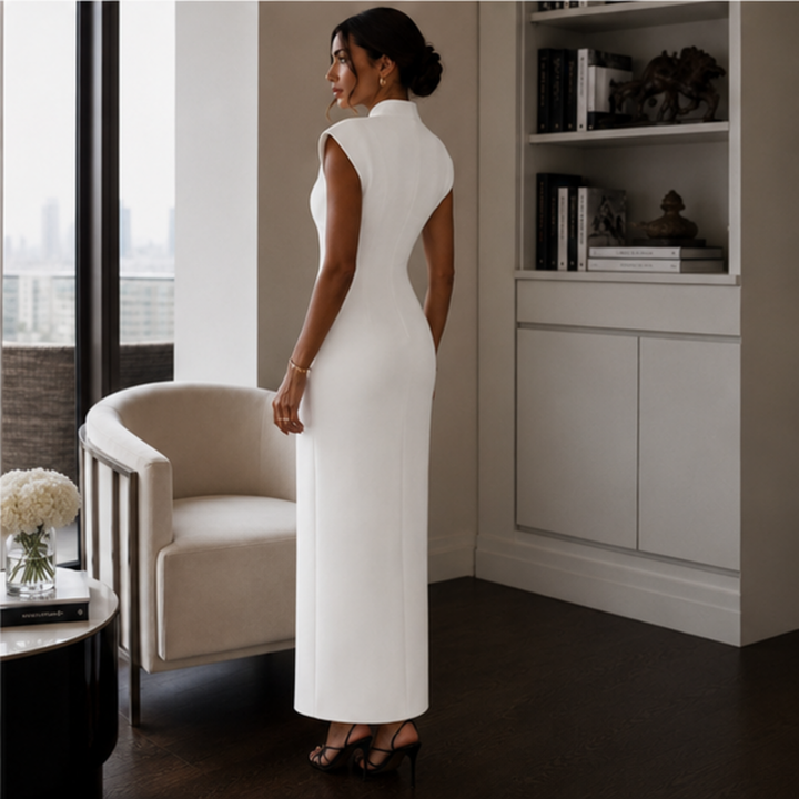 Women's Tailored Maxi Dress – Sleeveless, Suitable for Summer and Casual Use