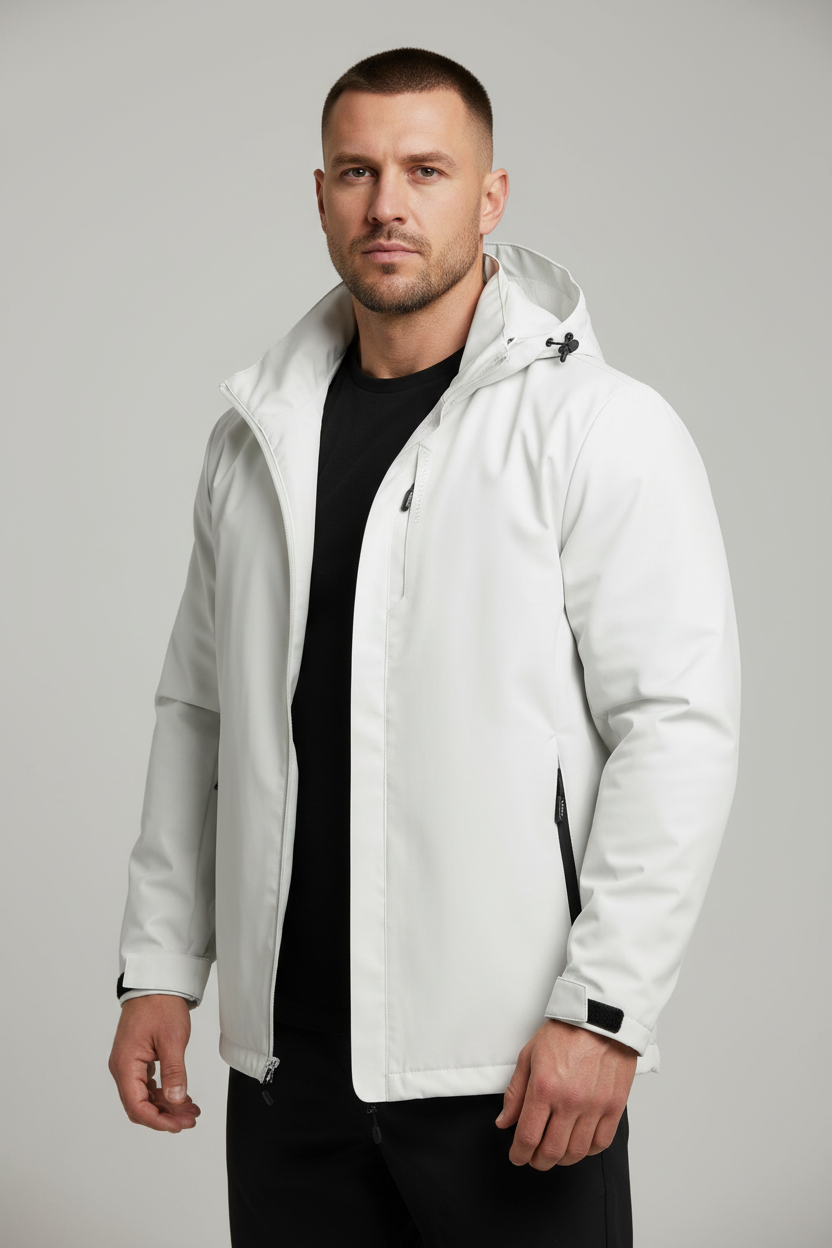 Men's Winter Jacket with Hood - Insulated & Water-Repellent