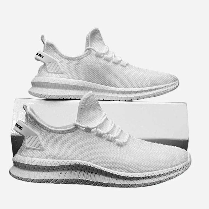 Men's Chunky Sole Sneakers – Breathable Knitted Lace-Up Shoe