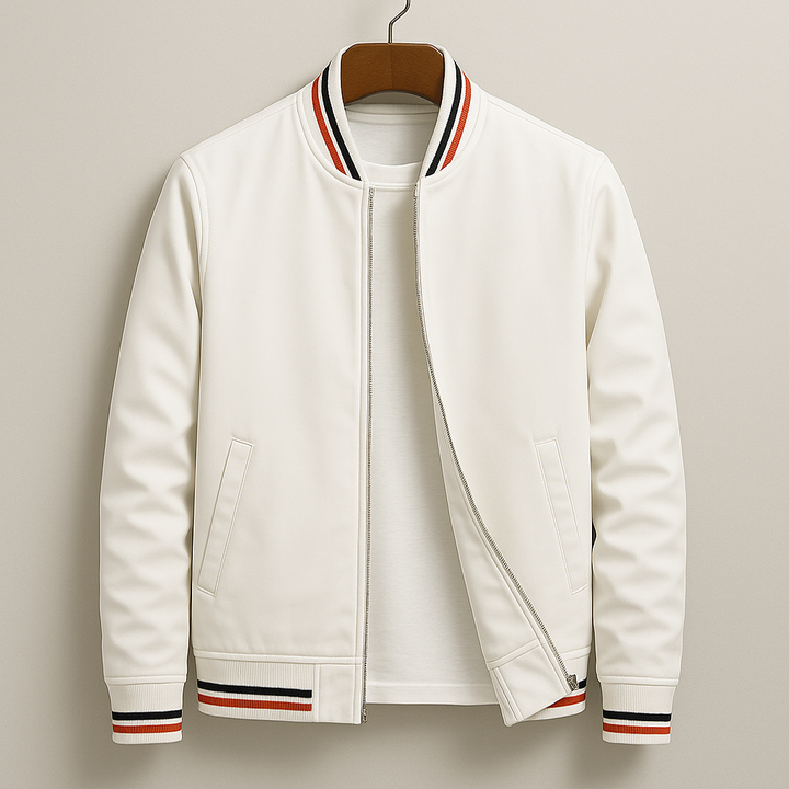 Lightweight Men's Zip Bomber Jacket – Casual Jacket with Ribbed Trim