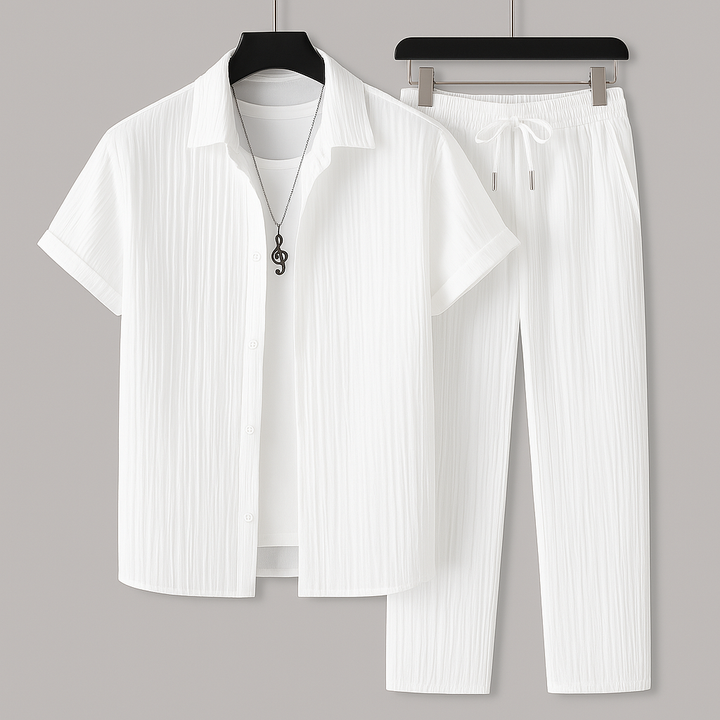 LAURENT MONACO | CLASSIC PLEATED TWO-PIECE LOUNGE SET FOR MEN