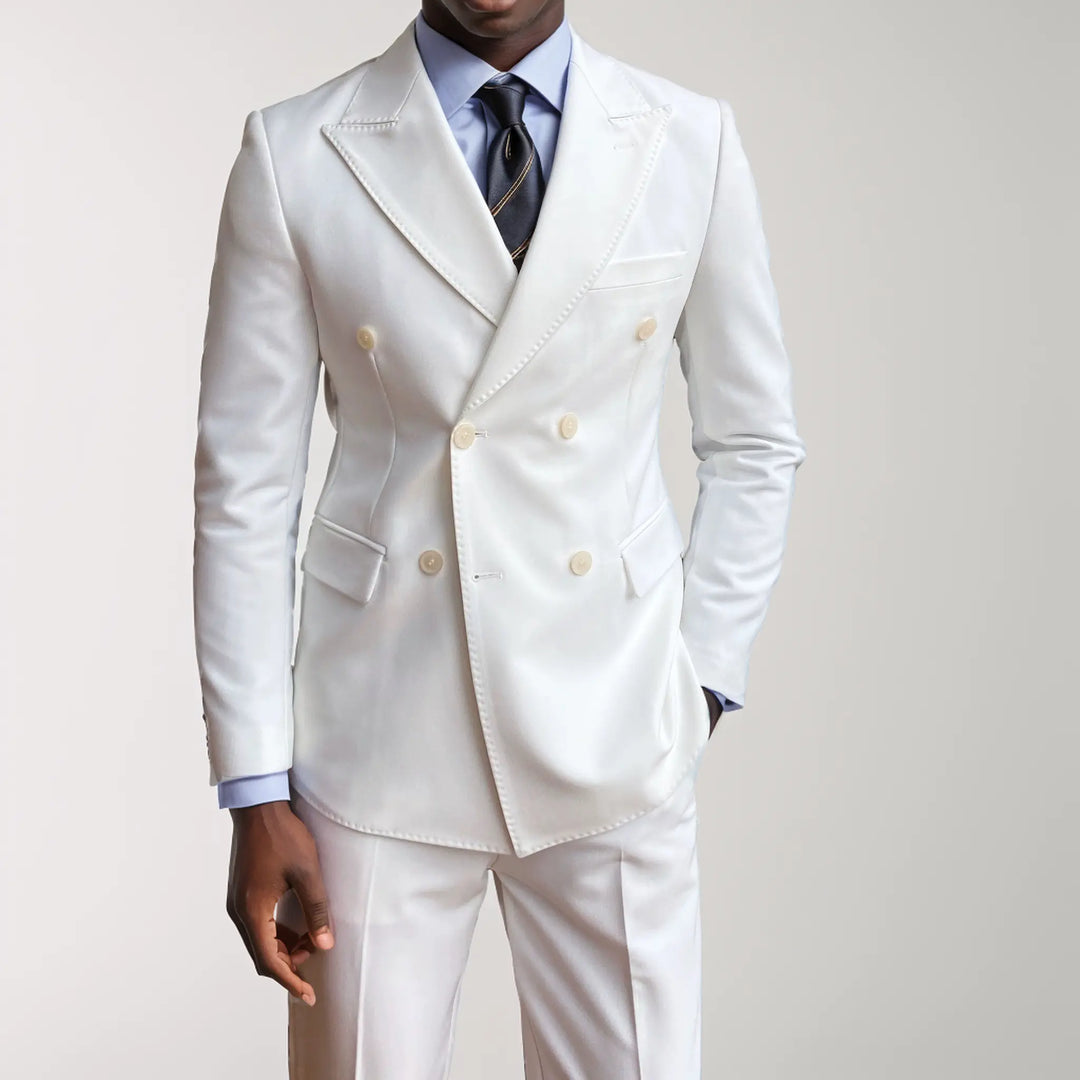 Harrington Oxford Men wedding double-breasted suit peak lapels, view 7 - Elena Harper