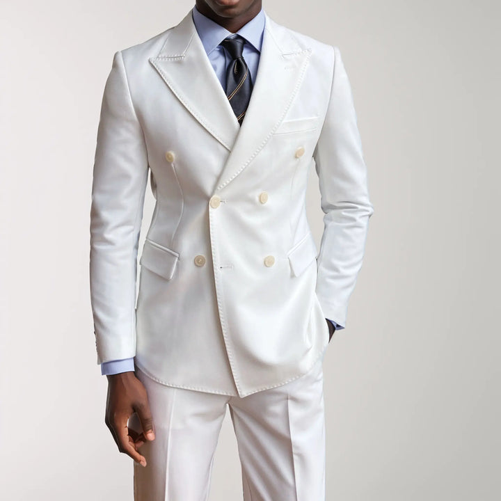 Harrington Oxford Men wedding double-breasted suit peak lapels, view 7 - Elena Harper