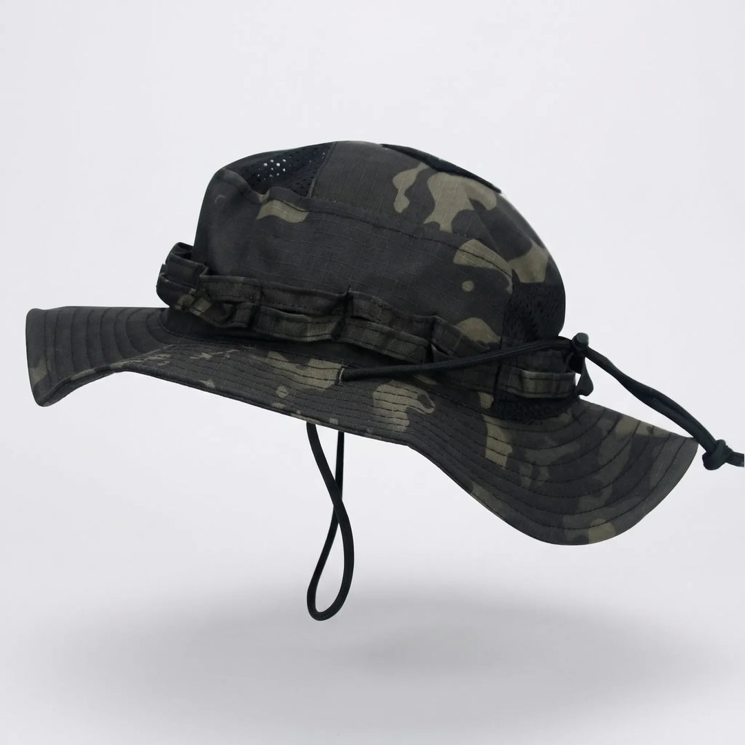 Wide-Brim Tactical Camouflage Bucket Hat