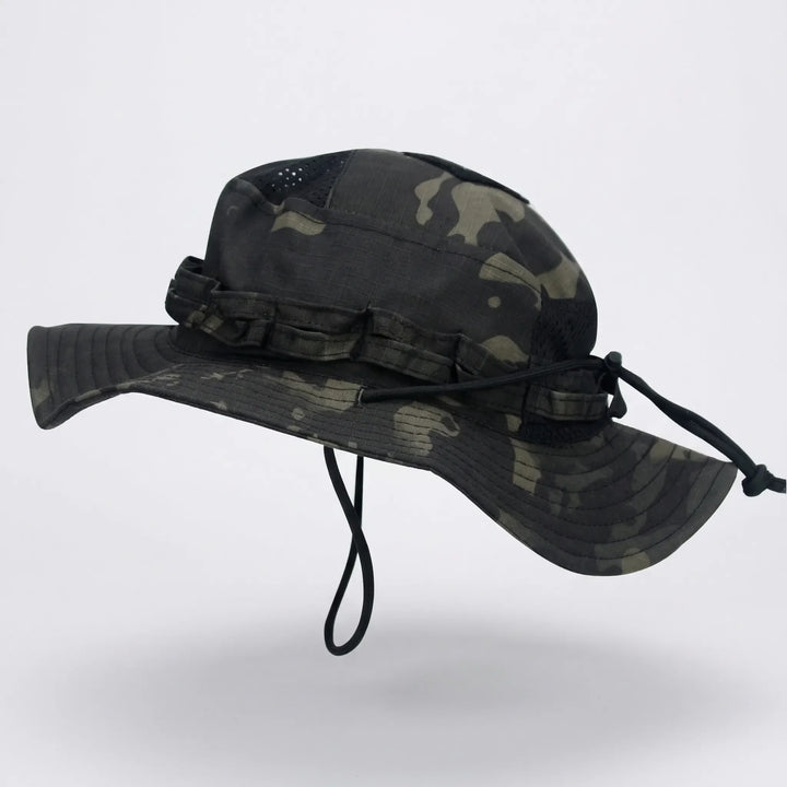 Wide-Brim Tactical Camouflage Bucket Hat