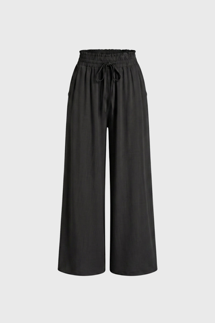 Wide Palazzo Trousers Ladies High Waist Elastic Band