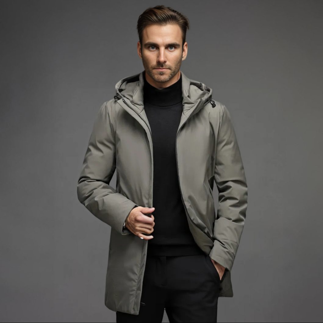 Winter Jacket Parka with Removable Hood for Men