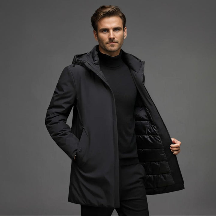 Winter Jacket Parka with Removable Hood for Men