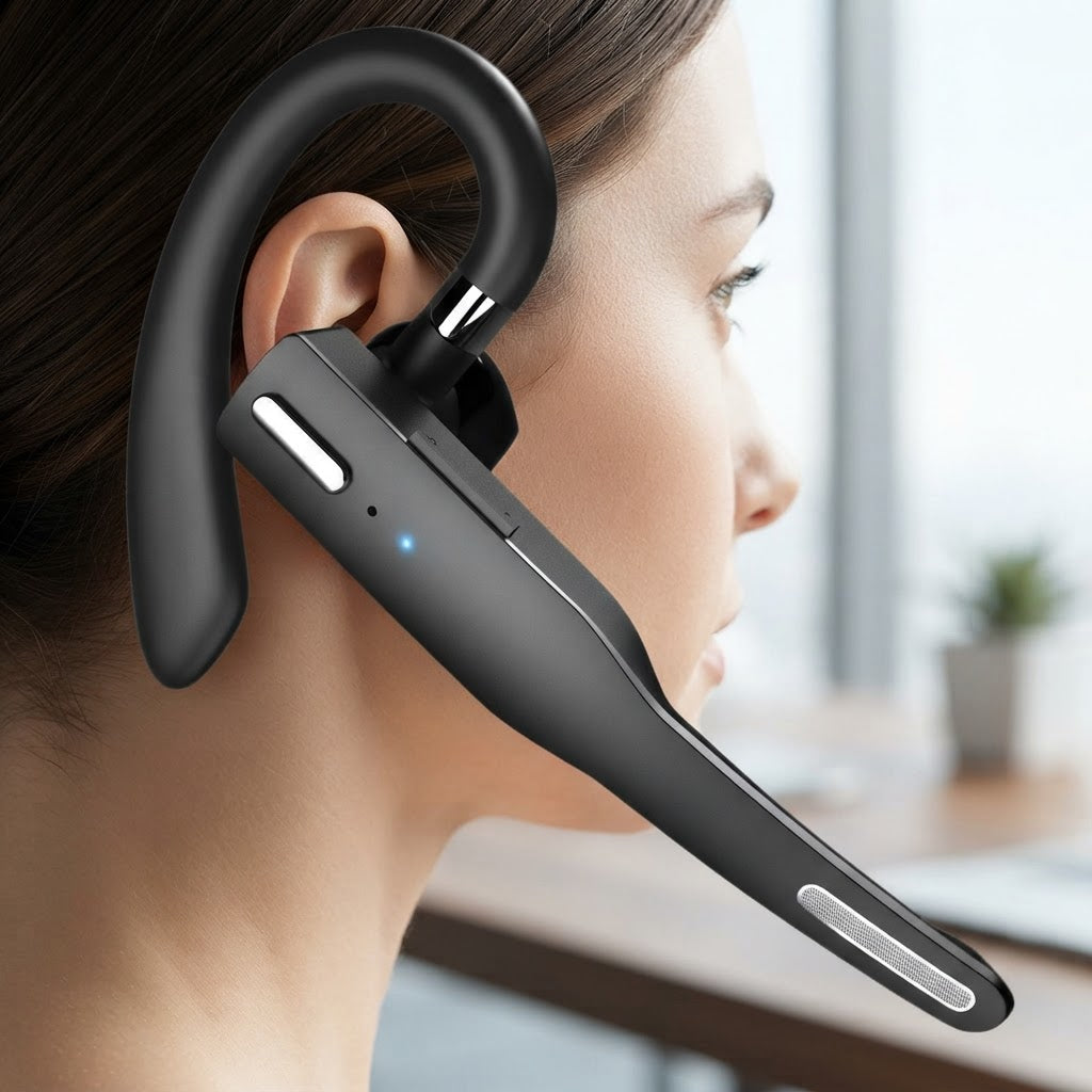 Wireless Bluetooth Headset With Noise Cancelling Mic And Adjustable Angle