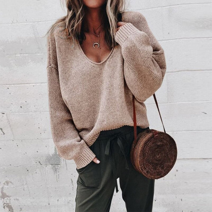 Ladies Knitted Sweater – Long Sleeves, Casual, Autumn/Winter