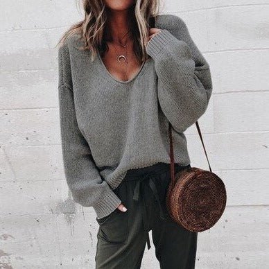 Ladies Knitted Sweater – Long Sleeves, Casual, Autumn/Winter