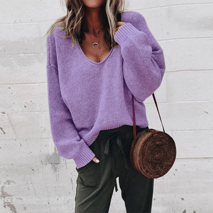 Ladies Knitted Sweater – Long Sleeves, Casual, Autumn/Winter