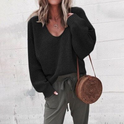 Ladies Knitted Sweater – Long Sleeves, Casual, Autumn/Winter