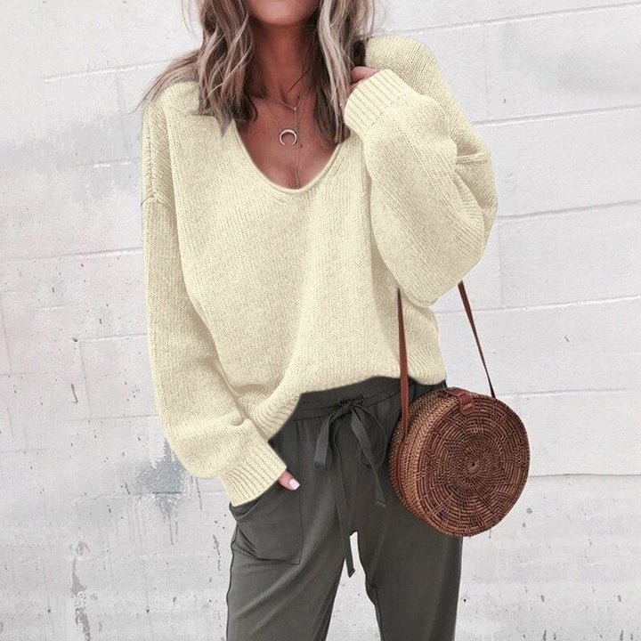 Ladies Knitted Sweater – Long Sleeves, Casual, Autumn/Winter