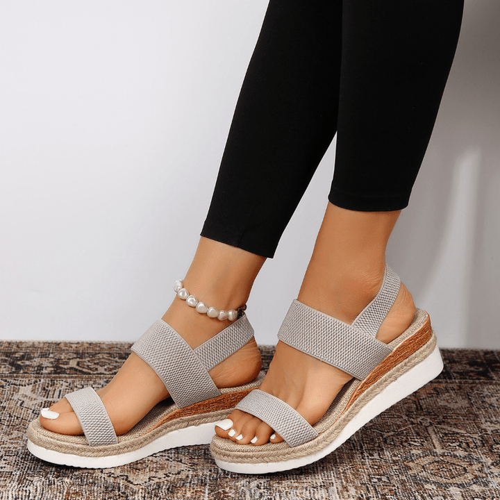 Women's Adaptive Comfort Platform Sandals with Stretch Straps