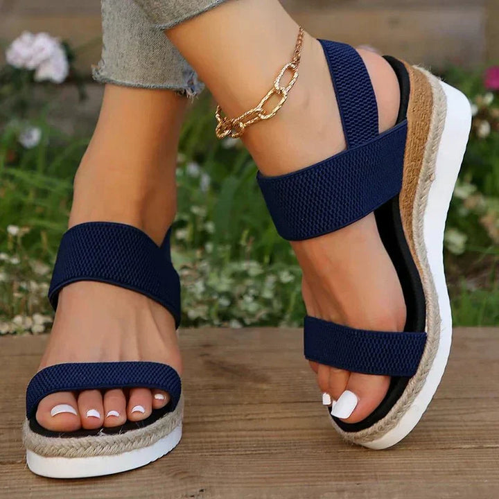Women's Adaptive Comfort Platform Sandals with Stretch Straps