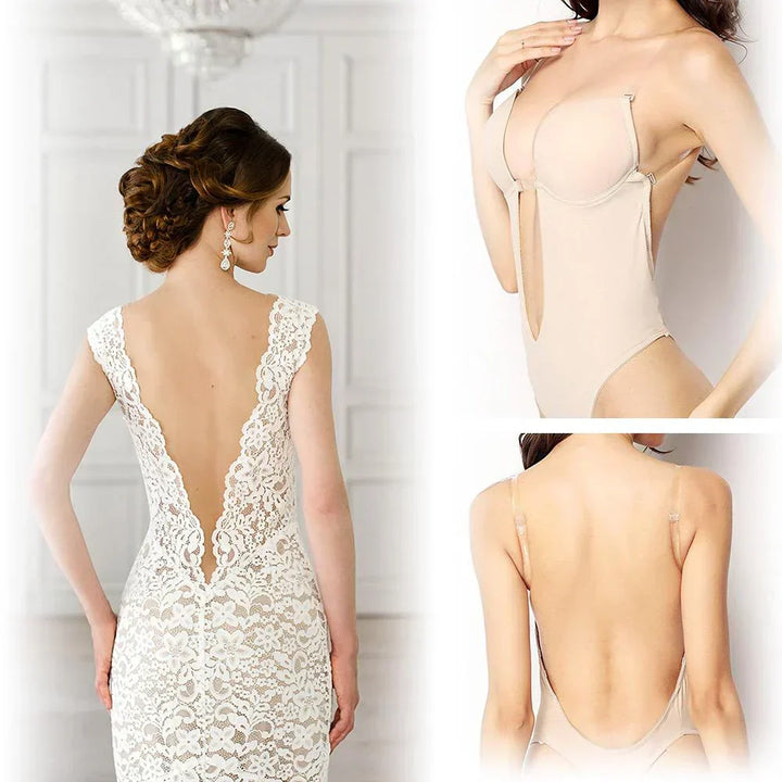 Women's Backless Bodysuit Bra for Invisible Support