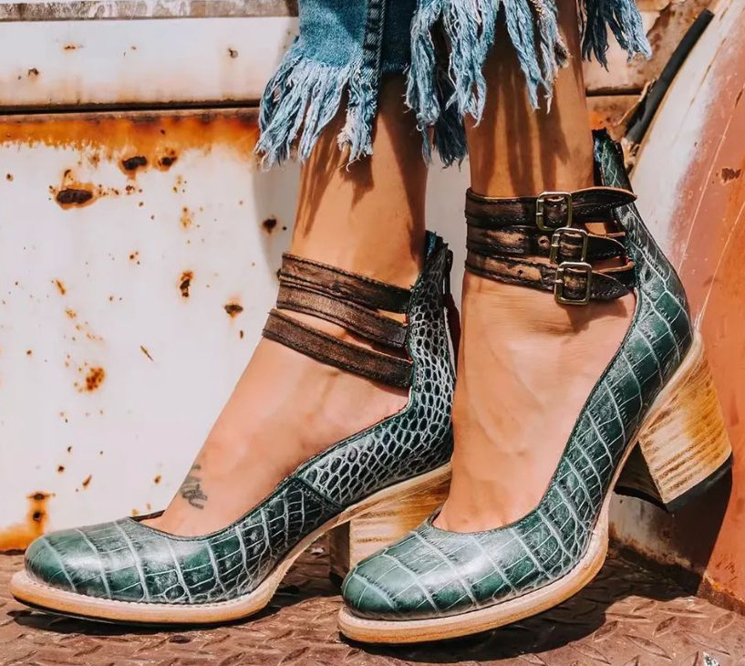 Women's Strappy Ankle Strap Block Heel Sandals
