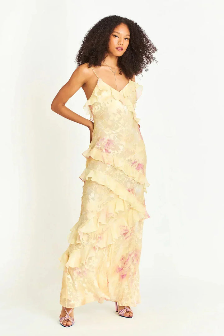 Women's Ethereal Flow Ruffle Maxi Dress
